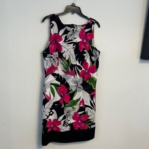 I.N. Studio Pink and Black Floral Mini Dress